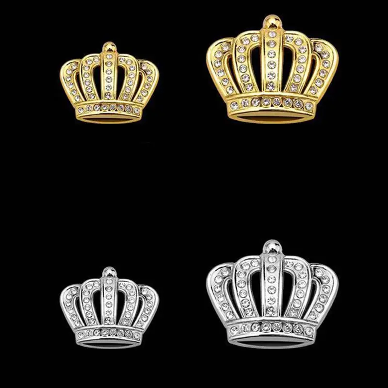 Стайлинг автомобиля металлическая Золотая Корона эмблема наклейка с Стразы