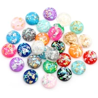 new fashion 40pcs 8mm 10mm 12mm pink multi colors built in metal foil flat back resin cabochons cameo