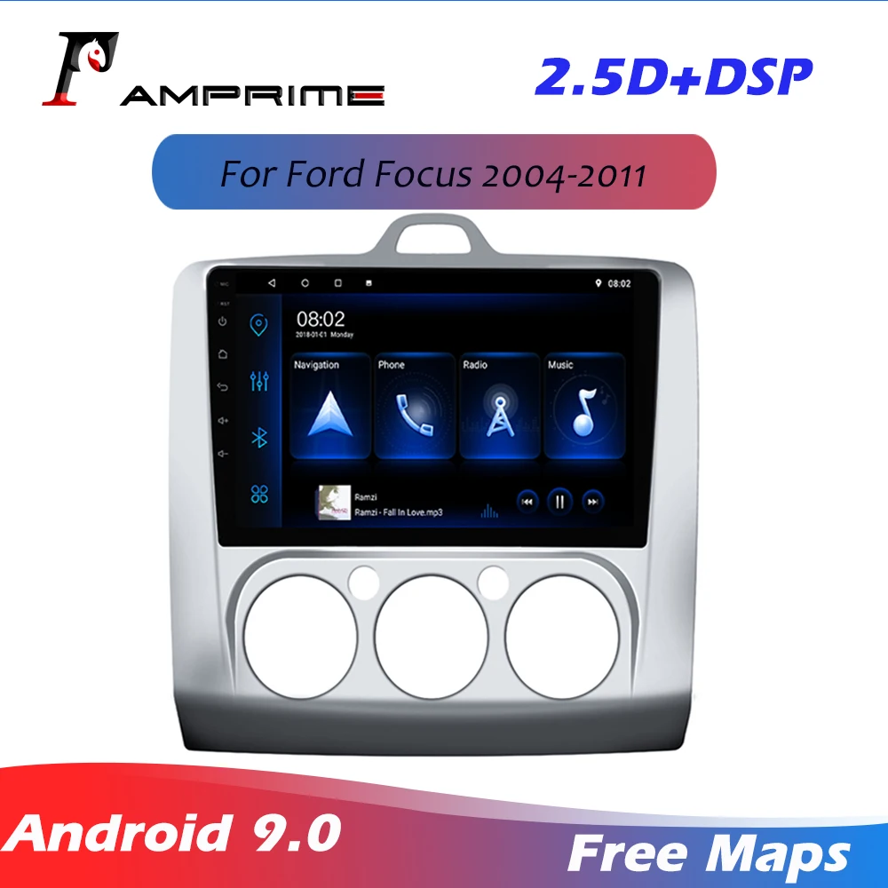 Автомагнитола AMPrim 9 дюймов Android 0 2.5D Dvd плеер для ford focus 2004 2011 GPS навигация 2Din