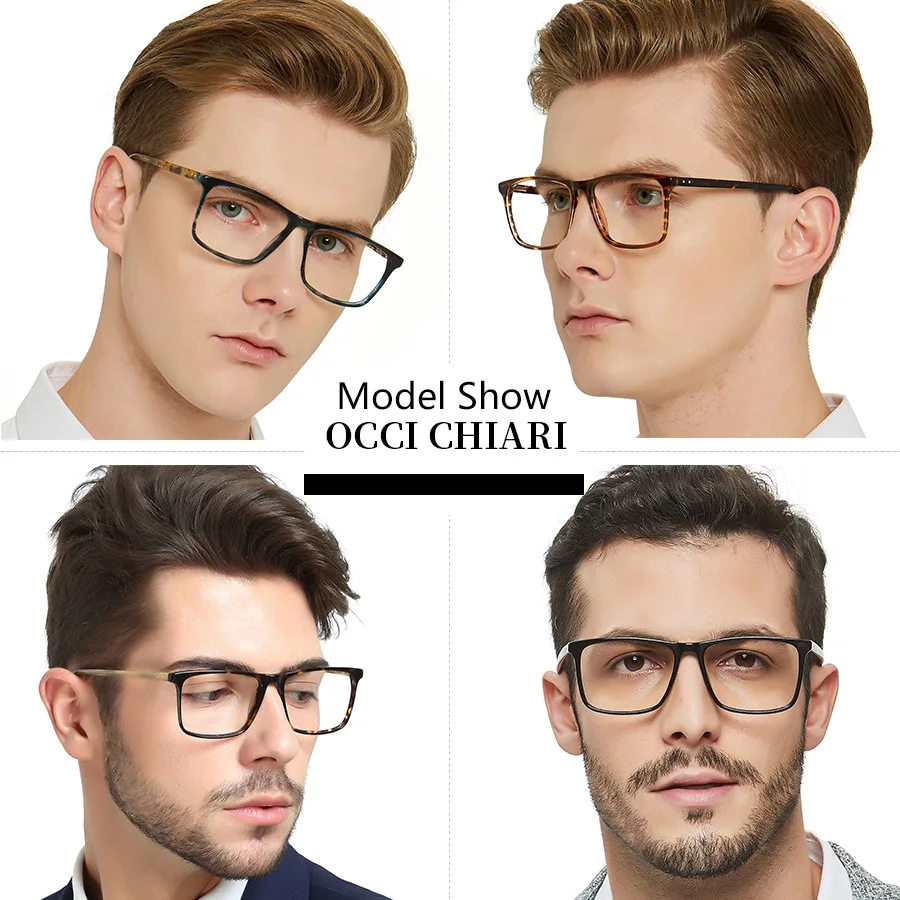 OCCI CHIARI, мужские очки, оправа, оптическая,, мужские, прозрачные линзы, по рецепту, анти-синий светильник, ацетат, очки, очки, W-COLOPI