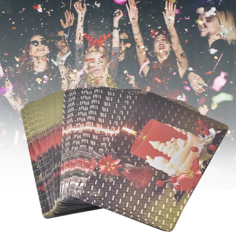 Рождество водонепроницаемый серебряная фольга игральные карты с Санта Клаусом