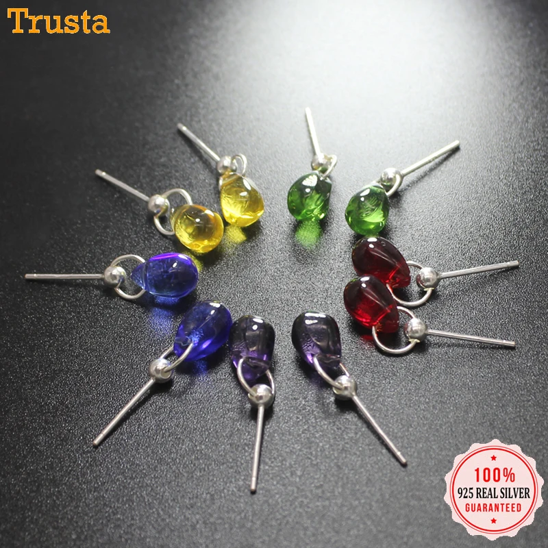 Trustdavis серьги капельки из стерлингового серебра 100% пробы для женщин и девушек