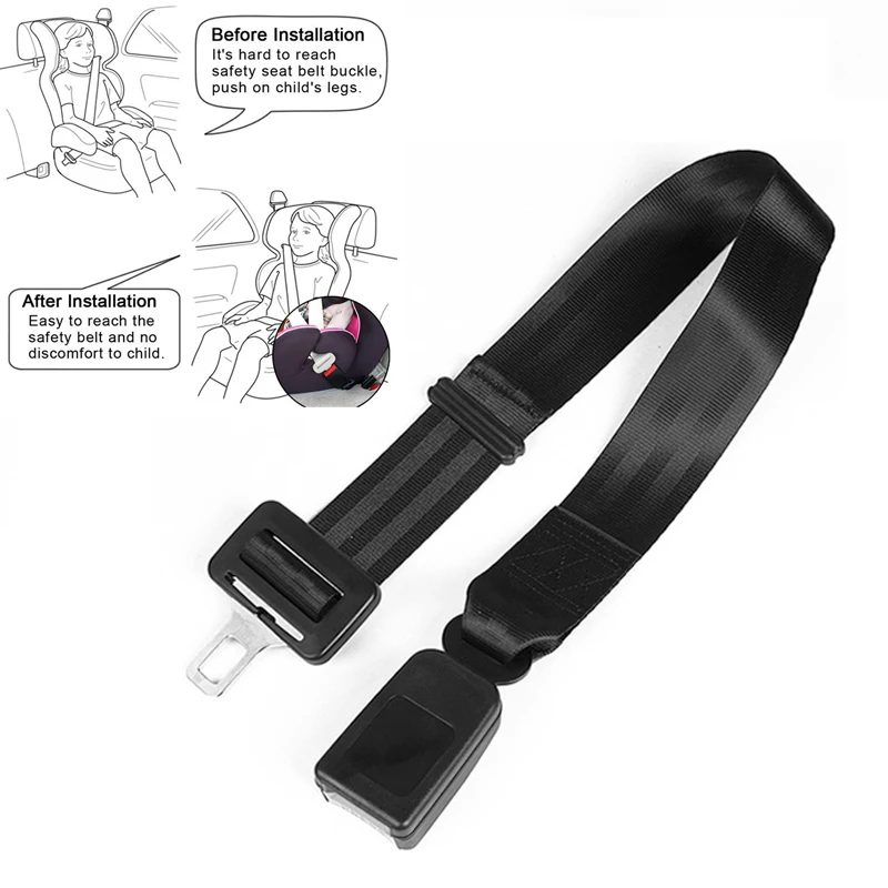 

High Quality Adjustable Car Seat Belt Buckles Extender Extension 22-35/56-90CM Inch Convenient Car Belt Extension Extender Strap