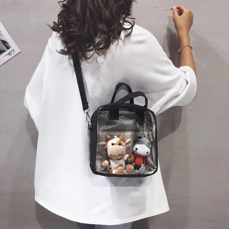 

Японская милая сумка-мессенджер с аниме, мультяшная прозрачная сумка, холщовые сумки на плечо, диагональные портативные сумки, летняя мален...