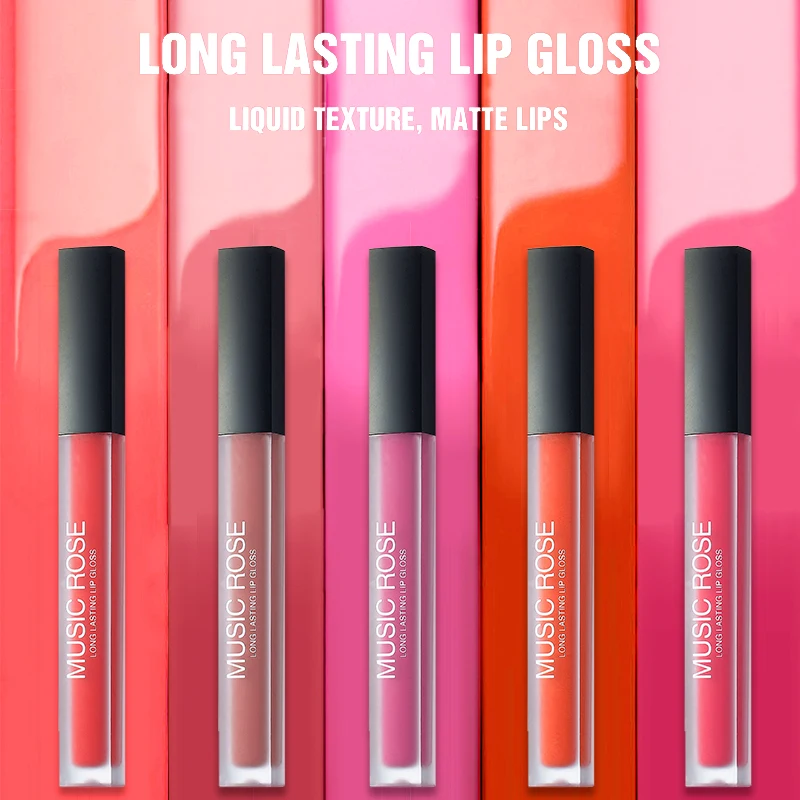 Музыкальная Роза 24 цвета Женский матовый блеск для губ корейский макияж матовая