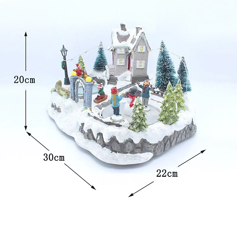 Decoraciones luminiscentes de luz LED para Navidad, casa de nieve con m&uacute;sica, &aacute;rbol de Navidad, Festival, casa, decoraci&oacute;n del hogar, 2022-2