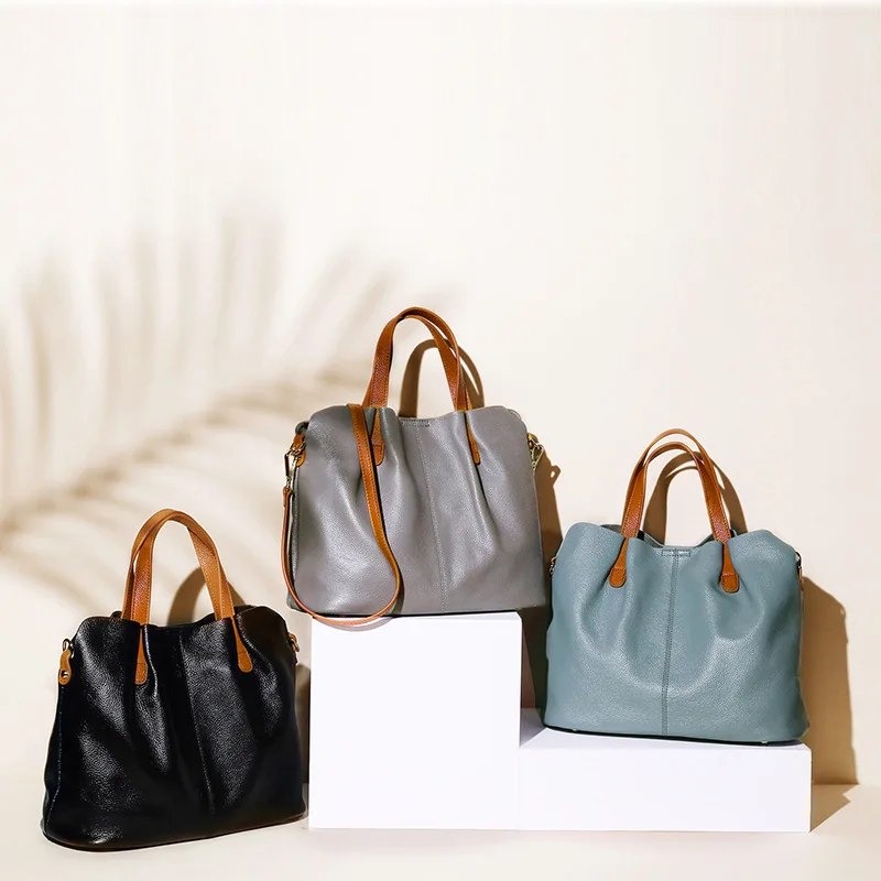 

High Quality Women Handbags Genuine Leather Bag Big Portable Shoulder Bag Female Casual Messenger Bag Large Capacity Tote Bag