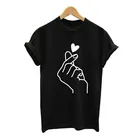 Женская футболка с рисунком Harajuku, женская футболка с рисунком, чем сердце, Ulzzang, женская летняя футболка с коротким рукавом, женская одежда, черный топ