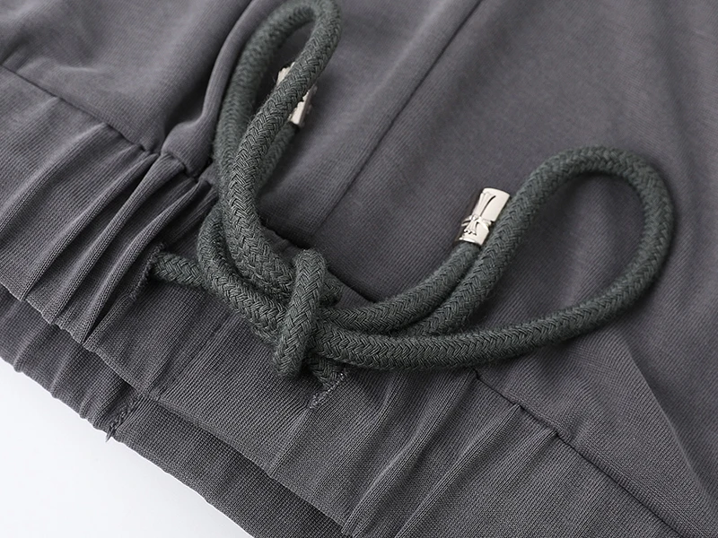 

[EAM] High Elastic Waist Gray Slit Strap Wide Leg Trousers New Loose Fit Pants Women Fashion Tide Spring Summer 2021 1DD7425
