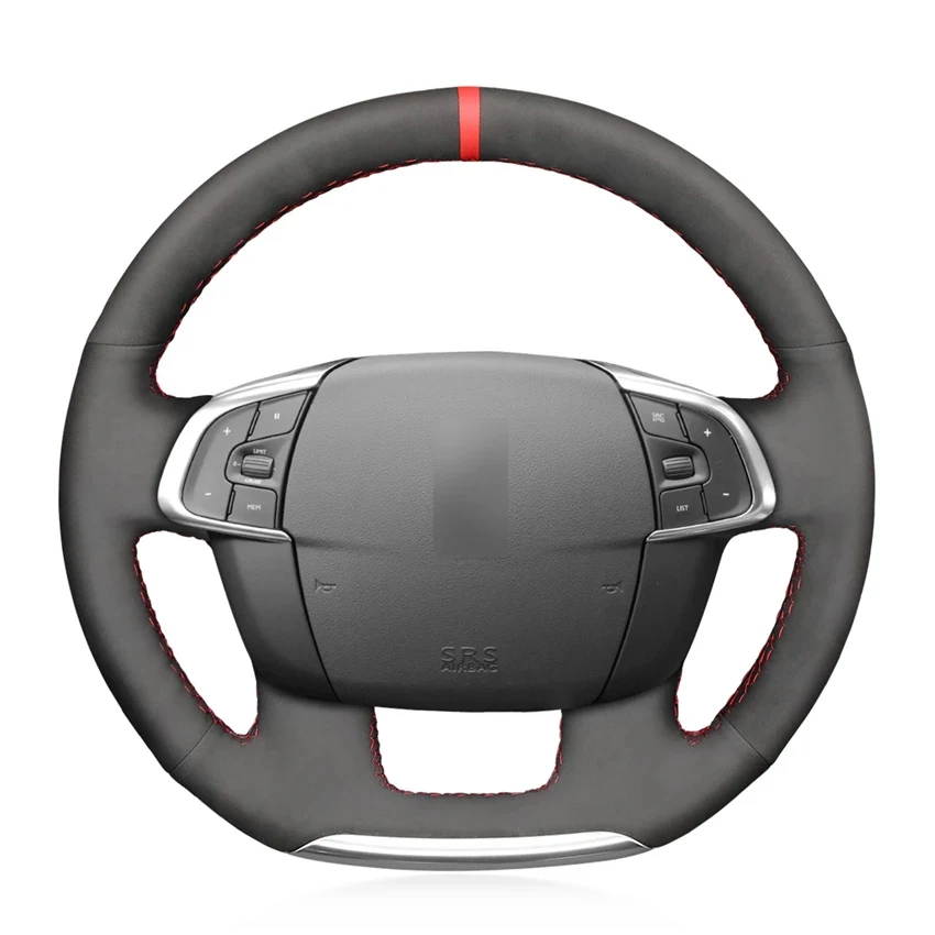 

Hand-stitched Black Suede Anti-slip Car Steering Wheel Cover for Citroen C4 C4L 2011-2015 DS4