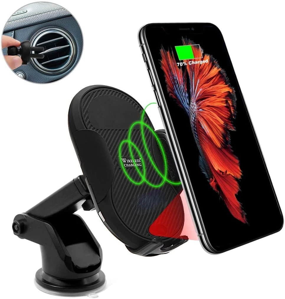 

SMAMS Infrar Wireless Charger Car Holder for Phone GPS Mobile Cell Stand Smartphone GPS Support for IPhone 12 11 XS X XR Xiaomi