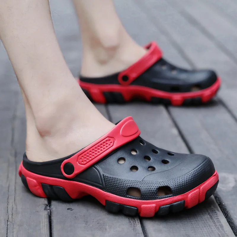 

Men Women Crocks Sandals Summer Hole Shoes Beach Flat Sandals Slippers Garden Shoes Thick Bottom Couple Slippers