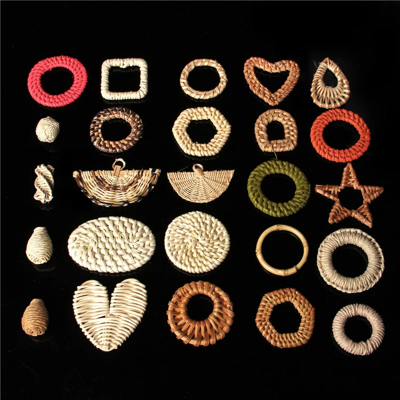 

Bohemia Handmade Rattan Knit Ethnic Handmade Vine Braid Drop Earrings Accessories New Fashion Korea Geometric For Jewelry Making