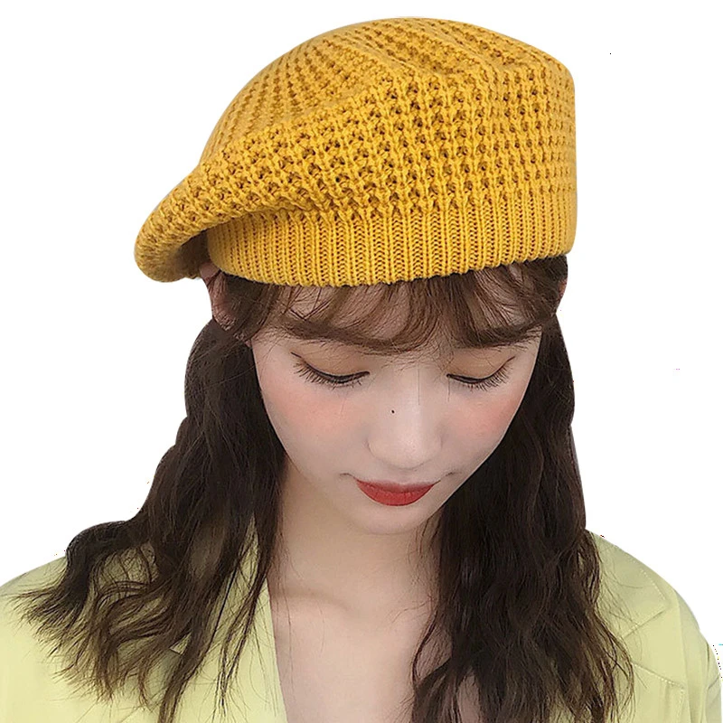 JIANGXIHUITIAN простая Женская двухслойная шапка Зимняя Повседневная вязаная