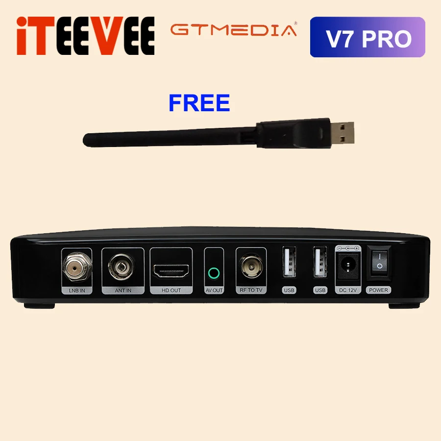 20PCS Satellite TV Receiver GTMEDIA V7 PRO H.265 DVB S2/T2 Combo TVBox Support USB Wifi Set Top Box Better Than GT MEDIA PLUS |