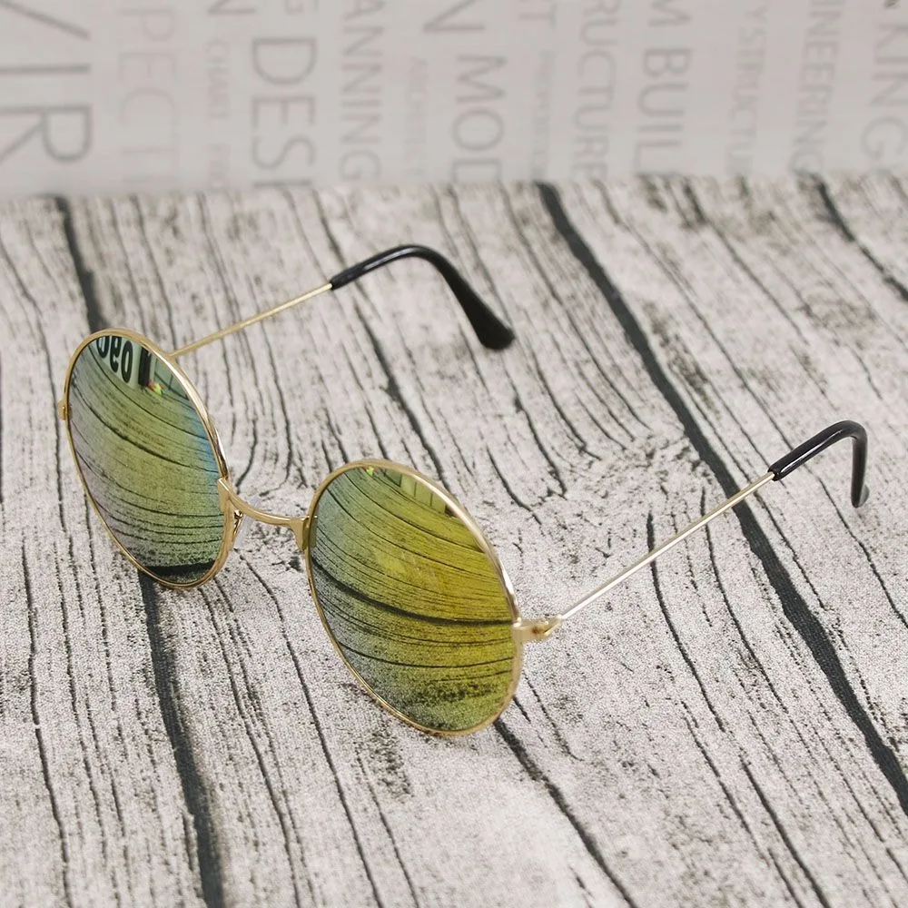 Круглые зеркальные солнцезащитные очки в стиле ретро для занятий спортом на