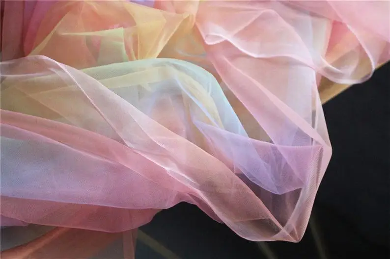 Soft Rainbow Tissu Tulle Fabric Lace For Girls' Dress Wedding Garment Sewing Decorative Net 2020 | Дом и сад
