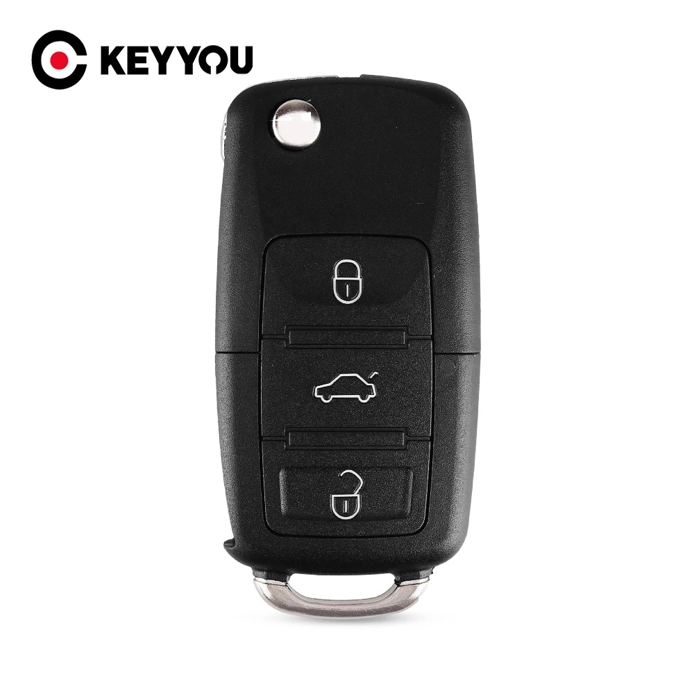 KEYYOU 20x Folding Car Remote Key Shell Case Fob For Volkswagen Vw Jetta Golf 4 6 Passat Beetle Polo Bora 3 Button | Автомобили и