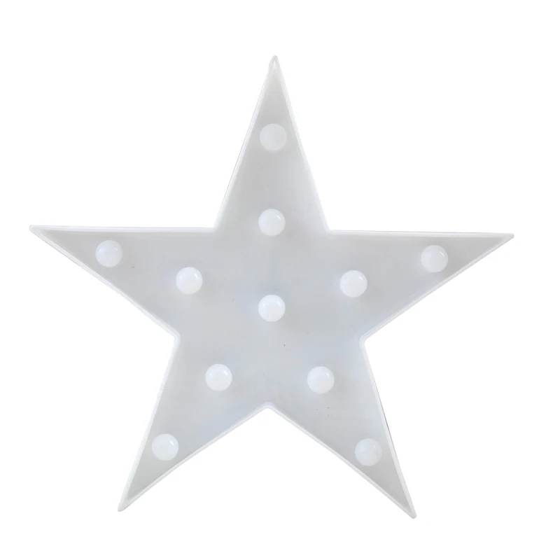 

Five-pointed Star Modeling Lamp Small Night Light Decorative Ornaments Lighting Wall Lamp Batteries Powering No Wire Require