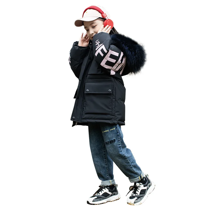 Зимняя куртка для девочек до-30 градусов теплое пальто одежда толстые парки