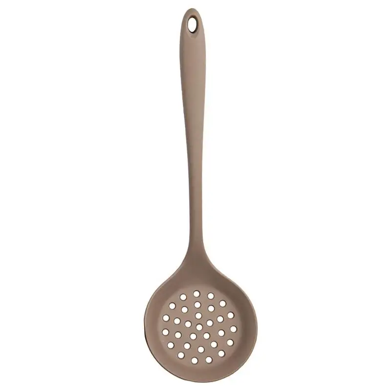 Silicone Kitchen Utensil Non-Stick Champagne Color Cooking Spatula Soup Spoon Ladle Home Dinner Tableware |