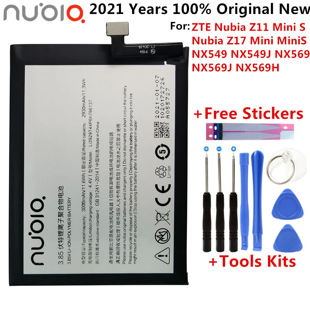 

2021 100% оригинальный новый 3,85 V 3000mAh Li3929T44P6h796137 для ZTE Nubia Z11 MiniS NX549J аккумулятор