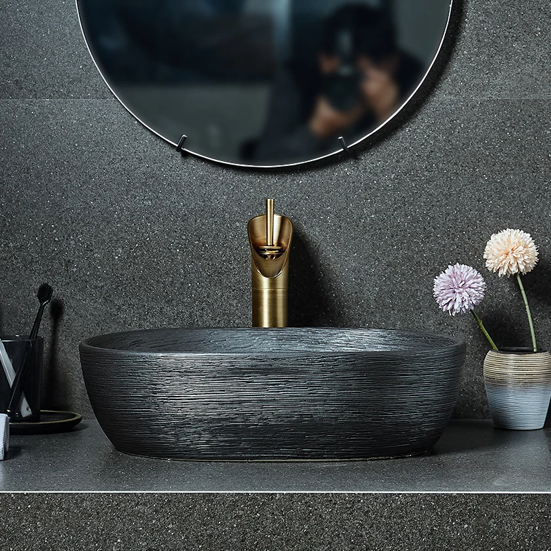 Золотая керамическая раковина ручной работы в европейском стиле роскошная