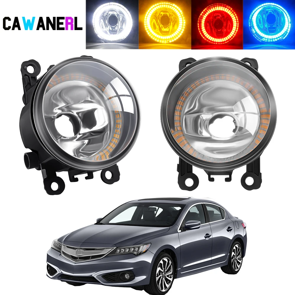 2 X Car Fog Light Assembly Angel Eye Halo Ring Fog Daytime Running Lamp DRL H11 20W 12V For Acura ILX 2013 2014 2015 2016