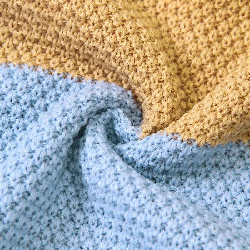 Детское трикотажное одеяло Радужное покрывало чехол для детской коляски пеленка