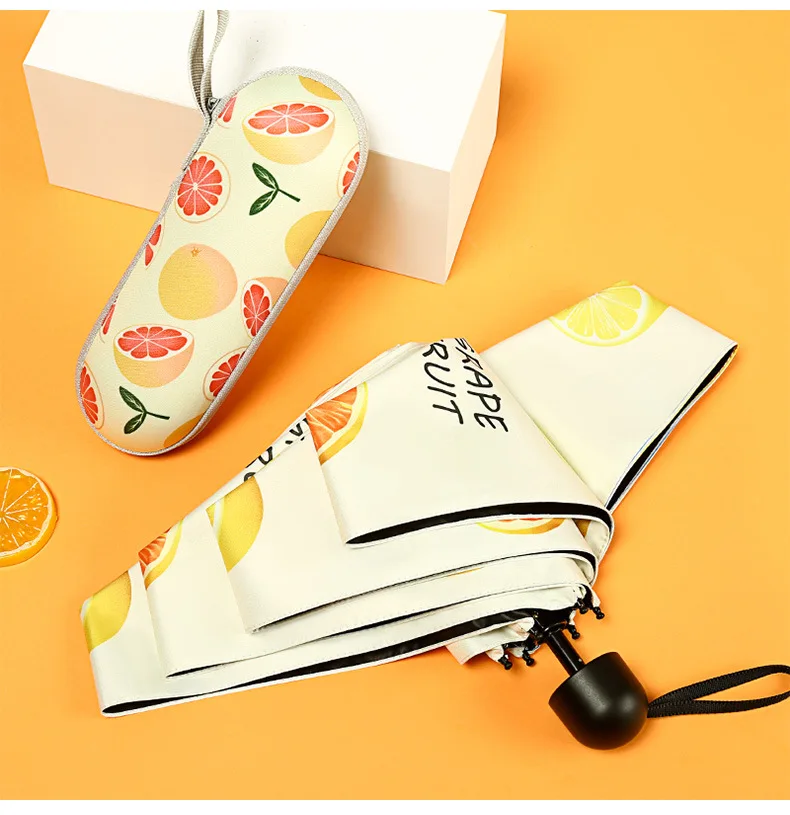 

Зонт Солнцезащитный с черным клеем и принтом фруктов