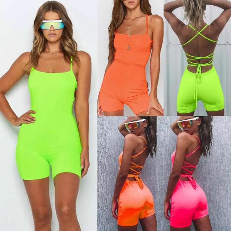 

Women Romper Bandage Strappy Mini Rompers Jumpsuits Ladies Jumpsuit Shorts Bodycon Playsuit Clubwear Backless Bodysuits