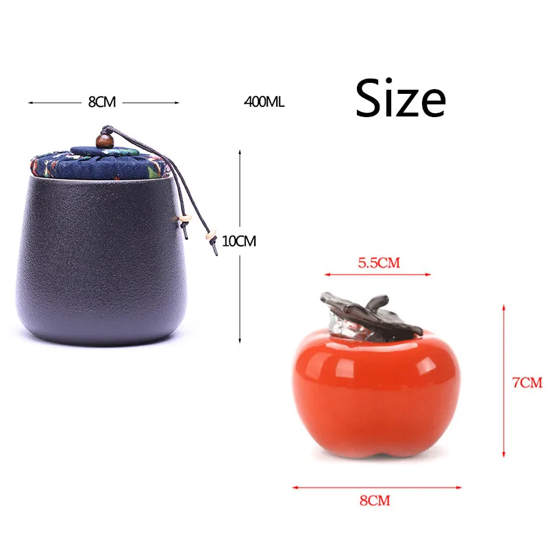 Набор чайная канистра черная керамическая коробка герметичный чайный горшок