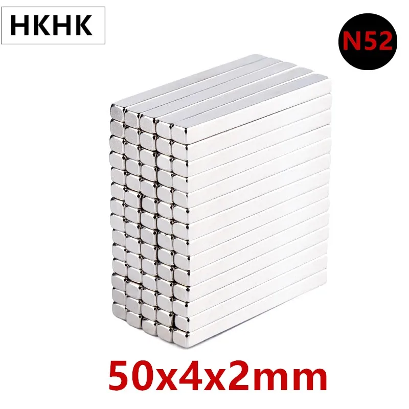 50 N52 магнит 50x4x2 мм супер прочные для простыней редкоземельный толщина 2 блок