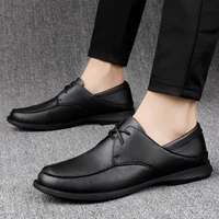mens casual shoes genuine leather classic black white summer breathable lace up derby shoe man comfortable office shoes for men