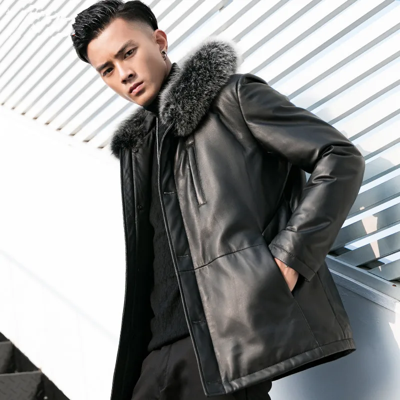 

Jacket Sheepskin Genuine Leather Leather Jacket Men Duck Down Winter Coat Mens Leather Jacket Chaqueta Cuero Hombre YY870