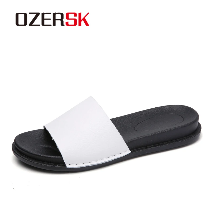 Шлепанцы OZERSK женские из экокожи Повседневная Удобная обувь на плоской подошве