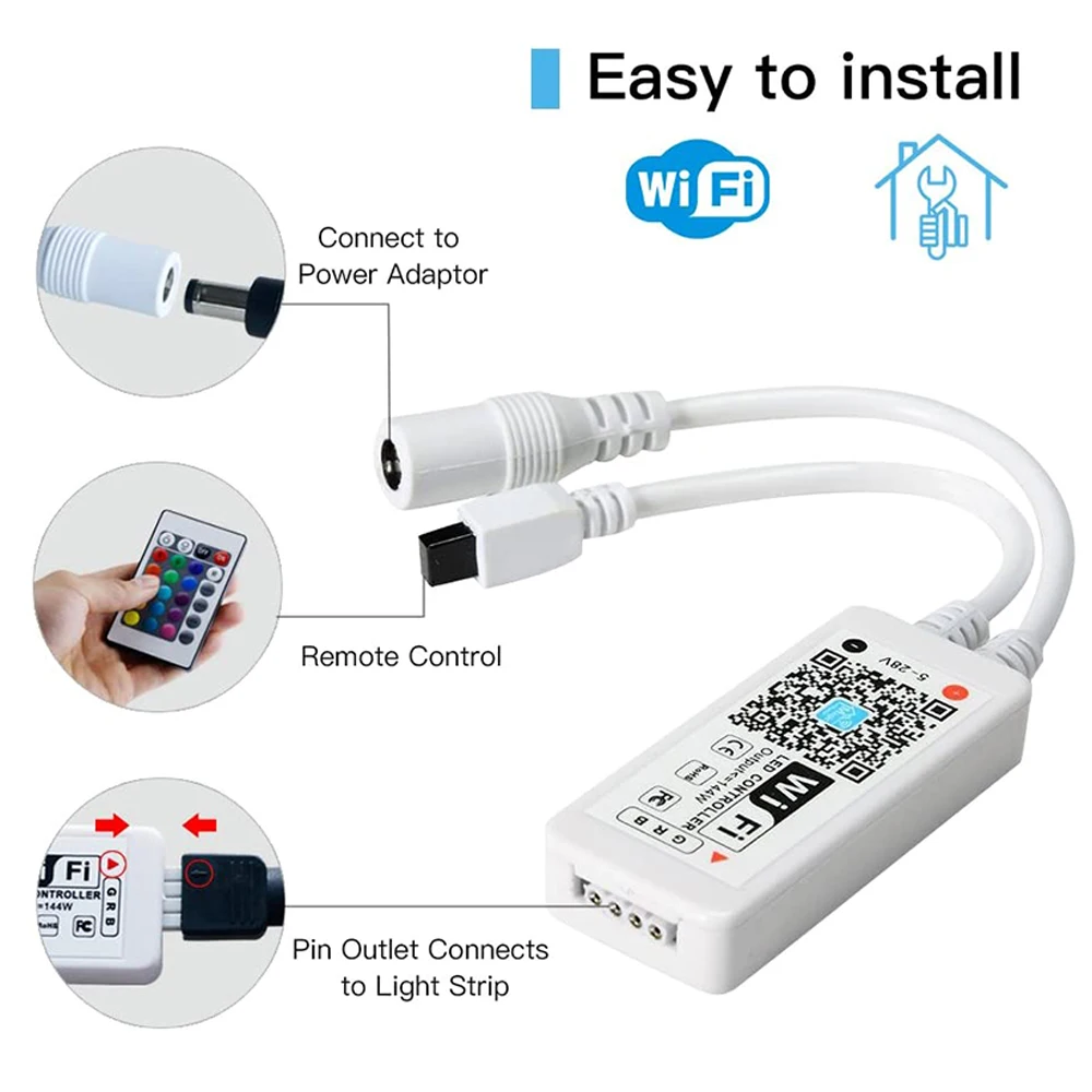 WI FI RGB светодиодный контроллер мини 24 клавиши ИК пульт дистанционного управления