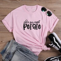 she my sweet potato funny t shirt women cotton harajuku tshirt women shrot sleeve loose camiseta mujer tee shirt femme t shirt