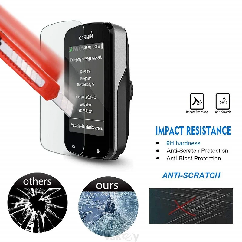VSKEY 5PCS Tempered Glass for Garmin Edge 830 530 Screen Protector Cycling GPS Mountain Bike Scratch Resistant Protective Film |