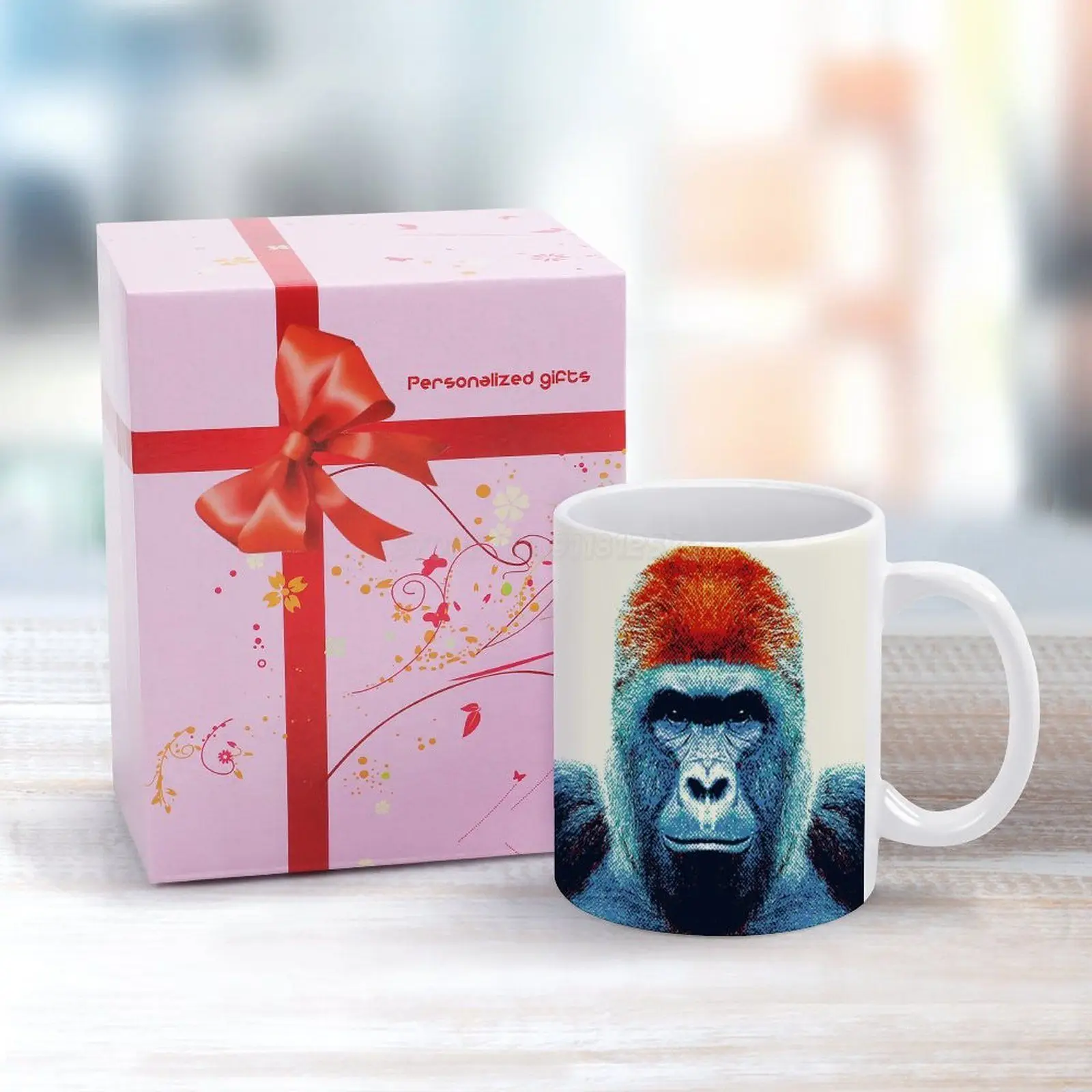 Белая кружка с животными Gorilla-Color винтажная новинка унисекс размер Gorilla обезьяна