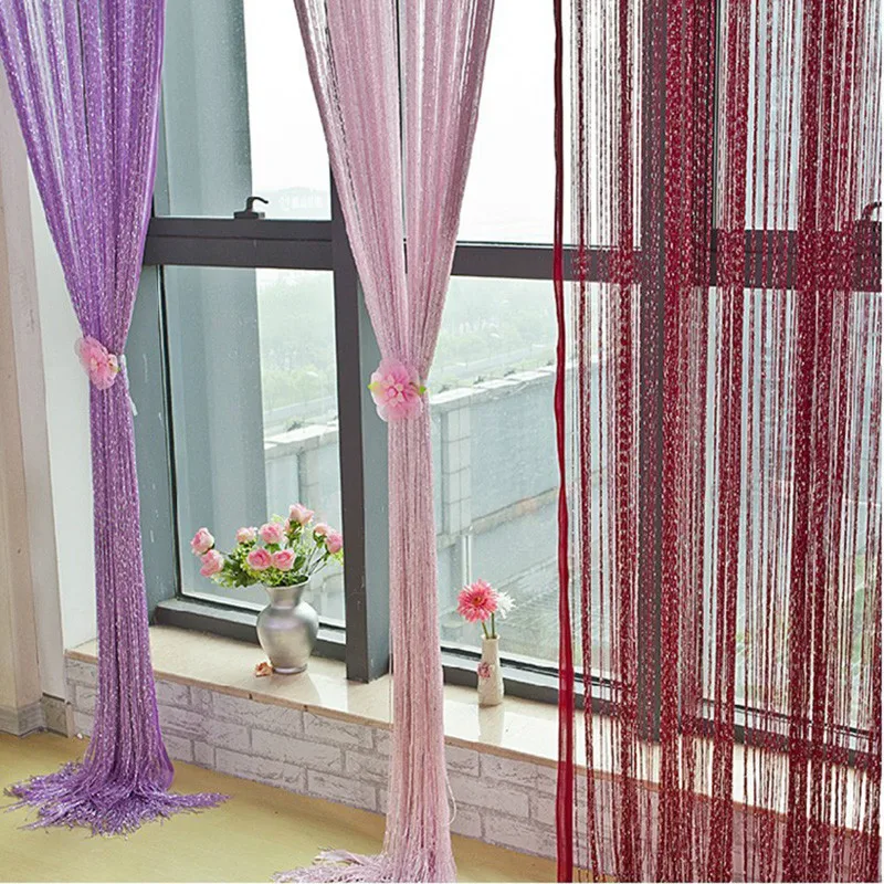 

200x100 cm Luxury Crystal Curtain Flash Line Shiny Tassel String Door Curtain Window Room Divider Home Decoration cortinas