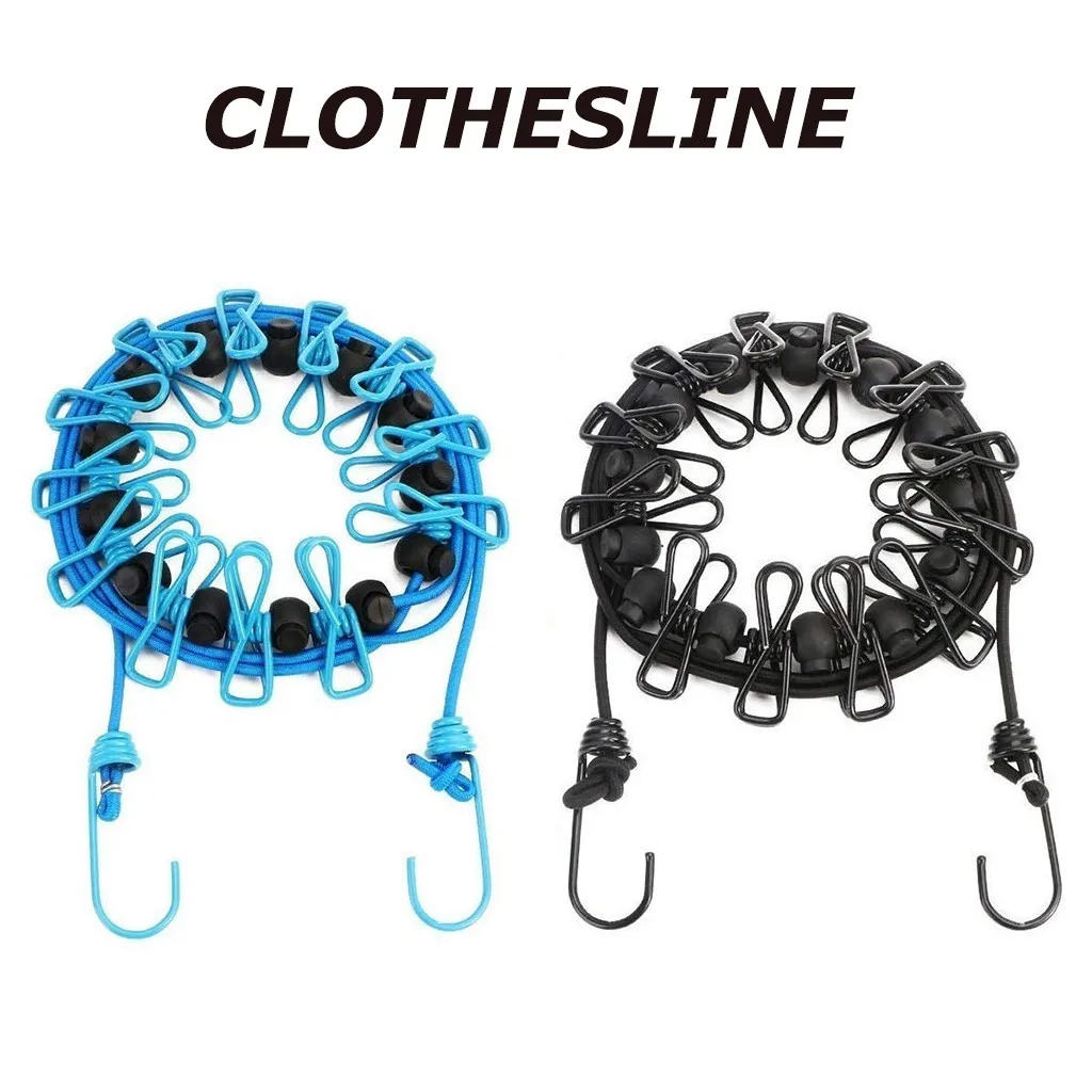 12 × клипса ткань стиральная линия Сушилка Одежда Путешествия лагерь Веревка для