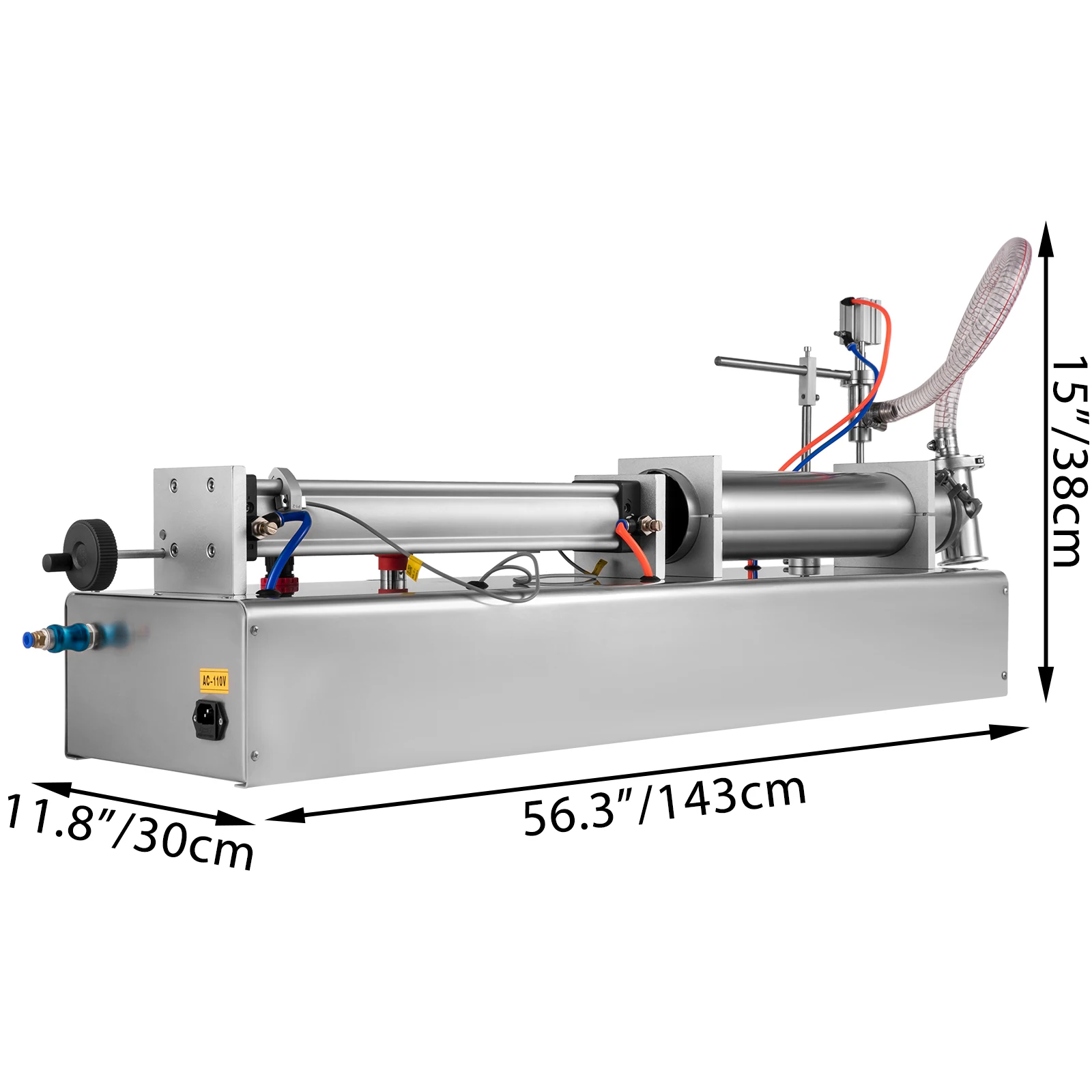 

VEVOR 500-3000ML Pneumatic Liquid Filling Machine with Anti-drip Nozzle Commercial Automatic Bottle Filler for Oil Cosmetic