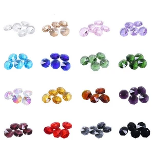 Top Quality 20pcs 14mm Crystal Octagonal Beads In One Hole K9 Crystal Chandelier Parts Accessories DIY Wedding & X-tree