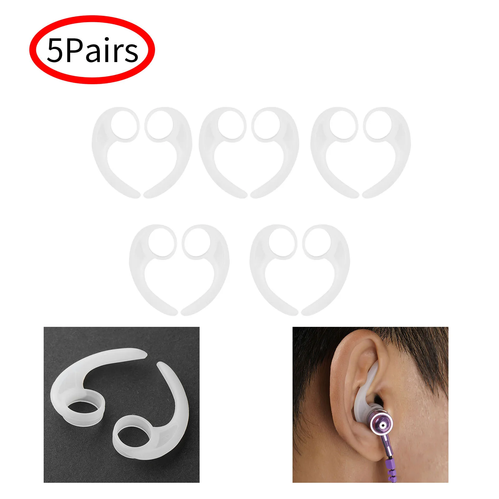 5 пар крючков для наушников силиконовые budlock наушники спортивные Грипсы плавники крылья адаптеры для наушников-вкладышей и каналов