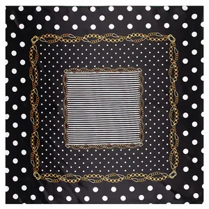 Роскошный хиджаб POBING в горошек, Женский атласный шелковый шарф, шаль, платок, женский квадратный галстук, повязка на голову, шарфы 90*90 см