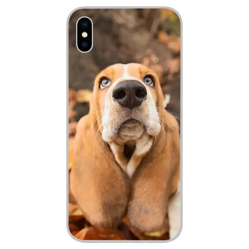 Футболка с принтом милый Бигль Силиконовые Мягкие ТПУ чехлы для iPhone 11 Pro XS Max X XR 8 7