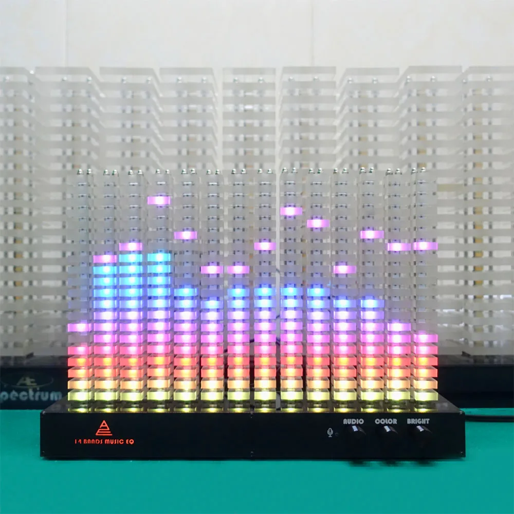 

Creative finished product kit 14-segment spectrum analyzer level indicator music spectrum light LED rhythm light beam Symphony