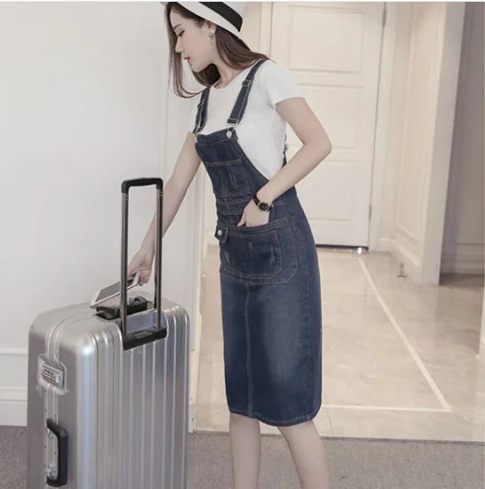 Женский джинсовый комбинезон средней длины элегантная Милая Повседневная