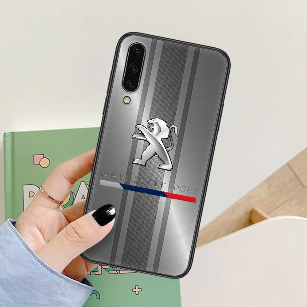 

Car Peugeots Phone Case For Samsung Galaxy A 3 5 7 8 10 20 20E 21S 30 30S 40 50 51 70 71 black Back Painting Cell Silicone Cover